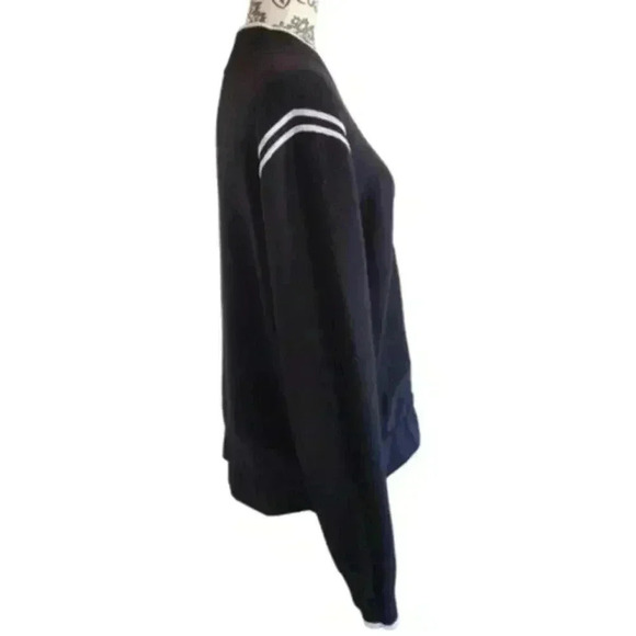 Athleta Venture Sweater Black White  Zipper Closure Cotton Women's size Large - Picture 6 of 15
